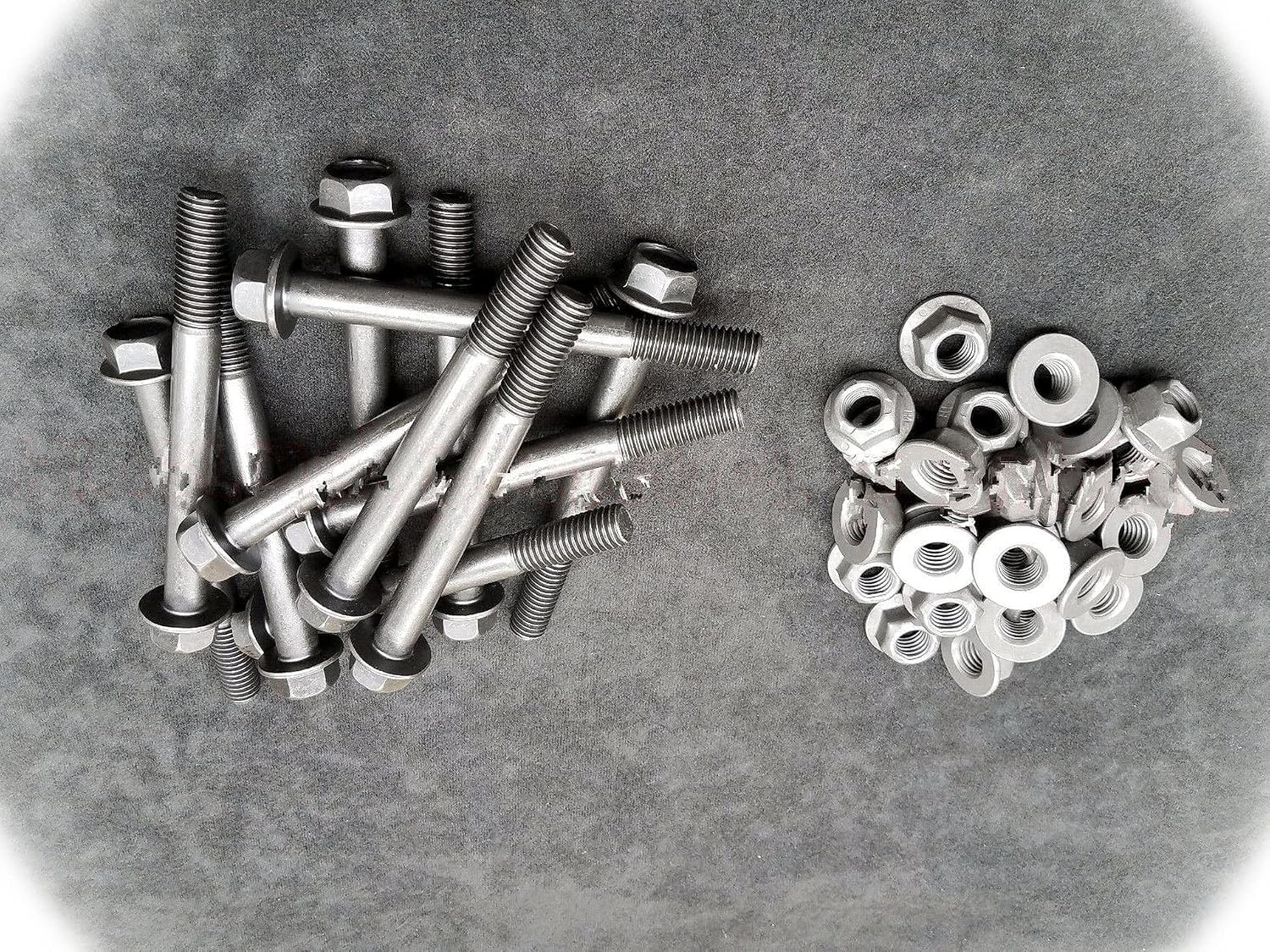 (Qty 10pcs) 1/2-13x5 Grade 8 Hex Head Flange Frame Bolt/Cap Screws 1/2 x 5 with Nuts Multi-Purpose Comprehensive Hardware Fastener Assortment Kit Cit03577Riv