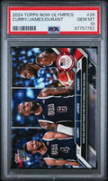 2024 Topps Now Olympics USA Gold Medal Basketball Card #26 | Stephen Curry, LeBron James, Kevin Durant | Graded PSA 10 (Cert#97757762), Authenticated NBA Basketball Cards