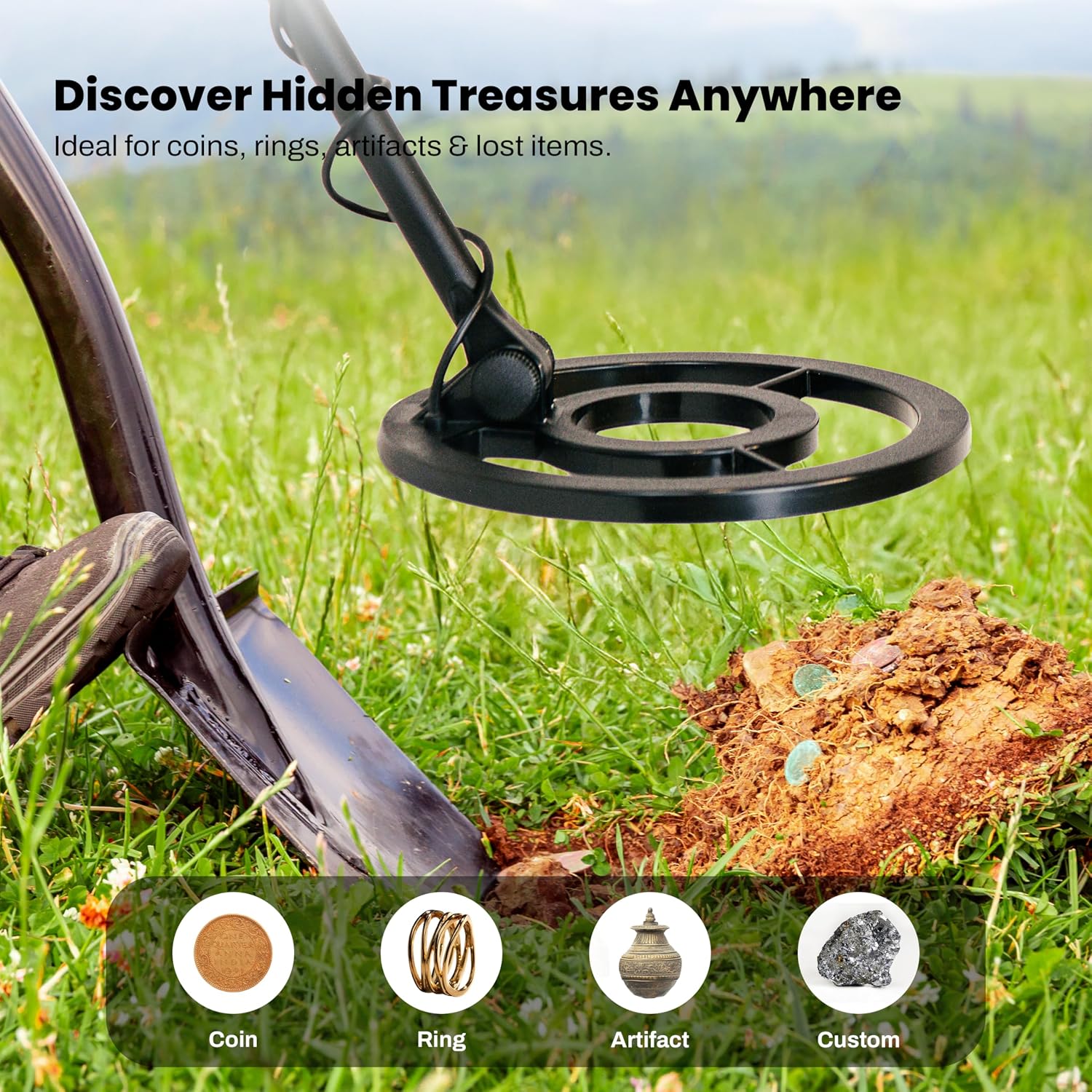 Bounty Hunter Tracker IV Metal Detector for Adults & Kids – Gold & Silver Finder with Waterproof 8' Coil, 3 Detection Modes, Easy to Use, Lightweight, Includes Digger & Pouch – Made in USA
