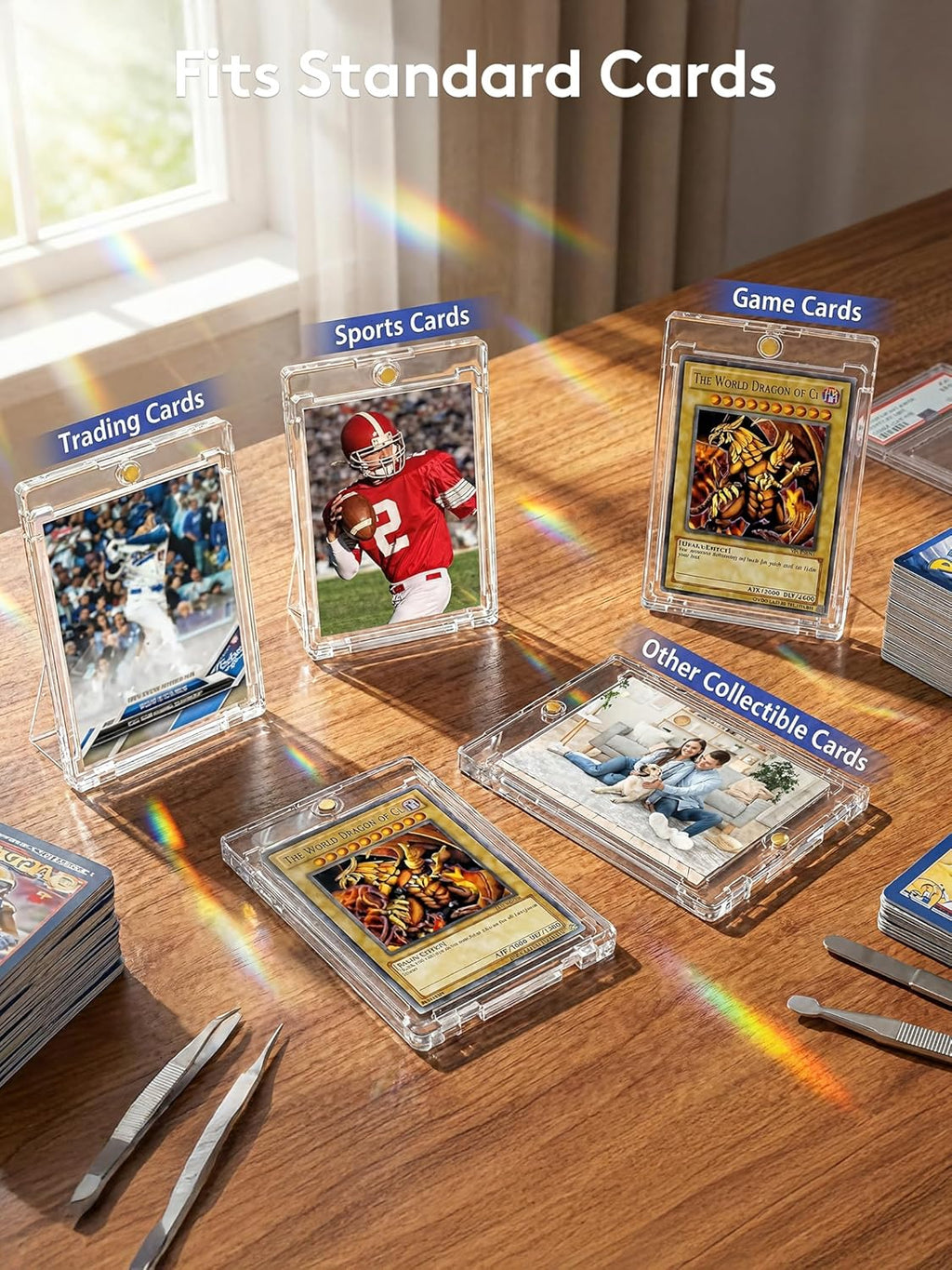 Magnetic Card Holder, Super Thin Premium 35pt One Card Holder Touch Card Protectors Hard Plastic Mag Case for Sports, Baseball, and Collectible Trading Cards (400)