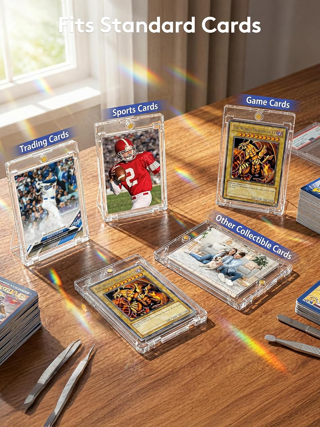 Magnetic Card Holder, Super Thin Premium 35pt One Card Holder Touch Card Protectors Hard Plastic Mag Case for Sports, Baseball, and Collectible Trading Cards (400)
