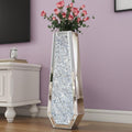 SHYFOY 30' Floor Vase Crushed Diamond Mirrored Vase Silver Tall Vases for Floor, Large Crystal Glass Decorative Floor Vases for Living Room Office Corner Hallway Home Decor