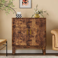 BORNOON Storage Cabinet with Doors and Adjustable Shelf, Modern Fluted Sideboard Buffet Cabinet, Freestanding Coffee Bar for Kitchen, Pantry, Entryway, Living Room (Rustic Brown)