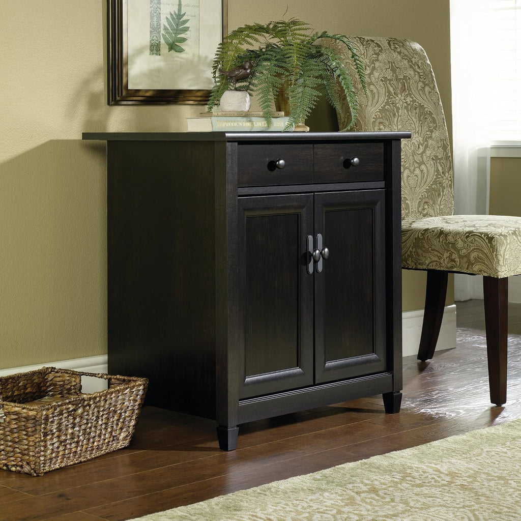 Sauder Edge Water Utility Stand, Versatile Storage Solution, Ideal Home Storage Cabinet - Estate Black Finish