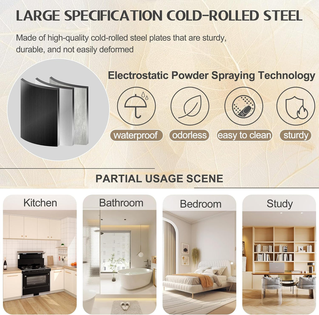 GAIOUS 75.2' Tall Storage Cabinet, Pantry Storage Cabinets with 2 Door and 5 Adjustable Shelves, Black Kitchen Food Cabinet, Metal Utility Cabinets for Kitchen, Dinning Room, Laundry Room