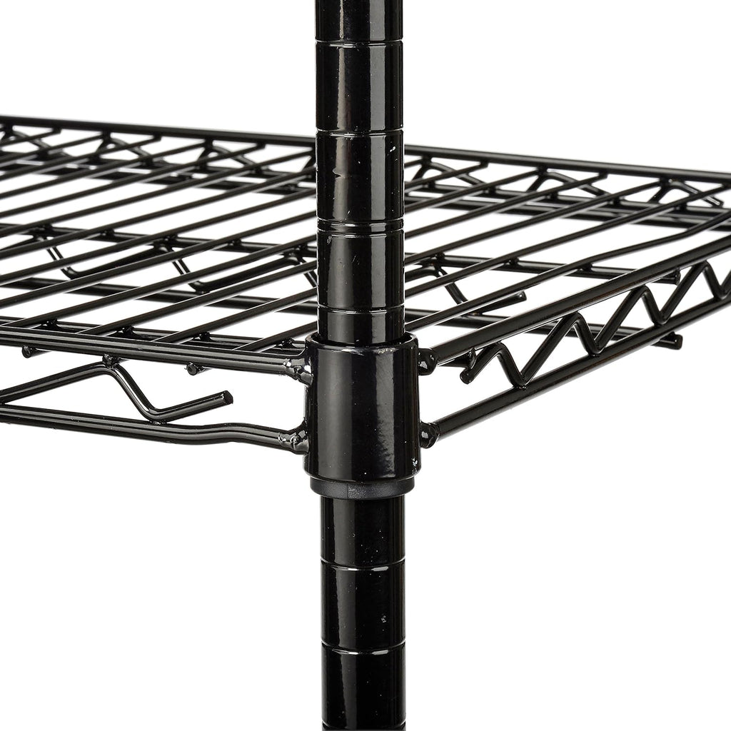 Nexel Economy Adjustable Wire Shelving Unit, 4 Tier, NSF Listed Commercial Storage Rack, 18' x 48' x 74', Black Epoxy