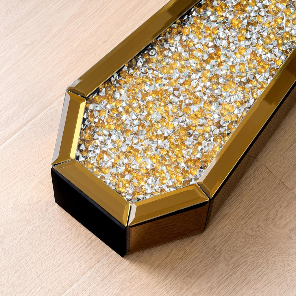 SHYFOY 30' Tall Floor Vase Gold Crushed Diamond Tall Vases for Decor Living Room Floor Large Crystal Glass Decorative Floor Vase for Living Room Office Home Decor