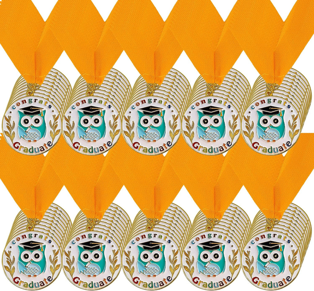 GraduationMall Congrats Kids Graduation Medal with Neck Ribbon,Kindergarten & Preschool Graduation Award Medallion,Party Decoration