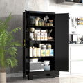 GAIOUS 61.02' Kitchen Pantry Cabinet, Pantry Storage Cabinet with 2 Doors and Adjustable Shelves, Black Food Storage for Kitchen, Living Room, Bedroom and Dining Room (Black) Metal Sideboard